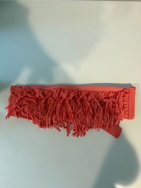 l*space Coral Fringe Bandeau Bikini Top